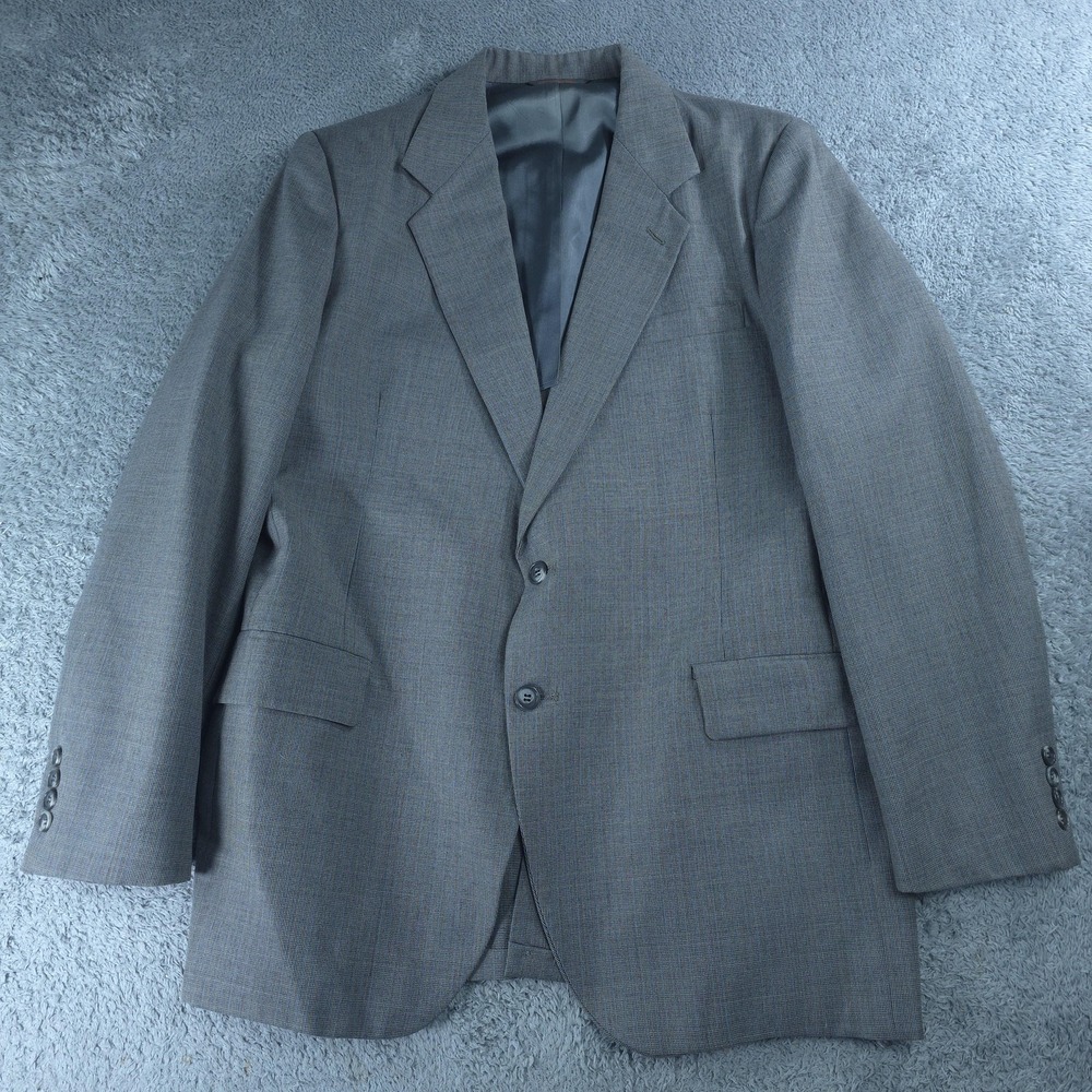 Vintage Kuppenheimer Suit Jacket Mens 42 Gray Check Classic Fit Sport Coat USA